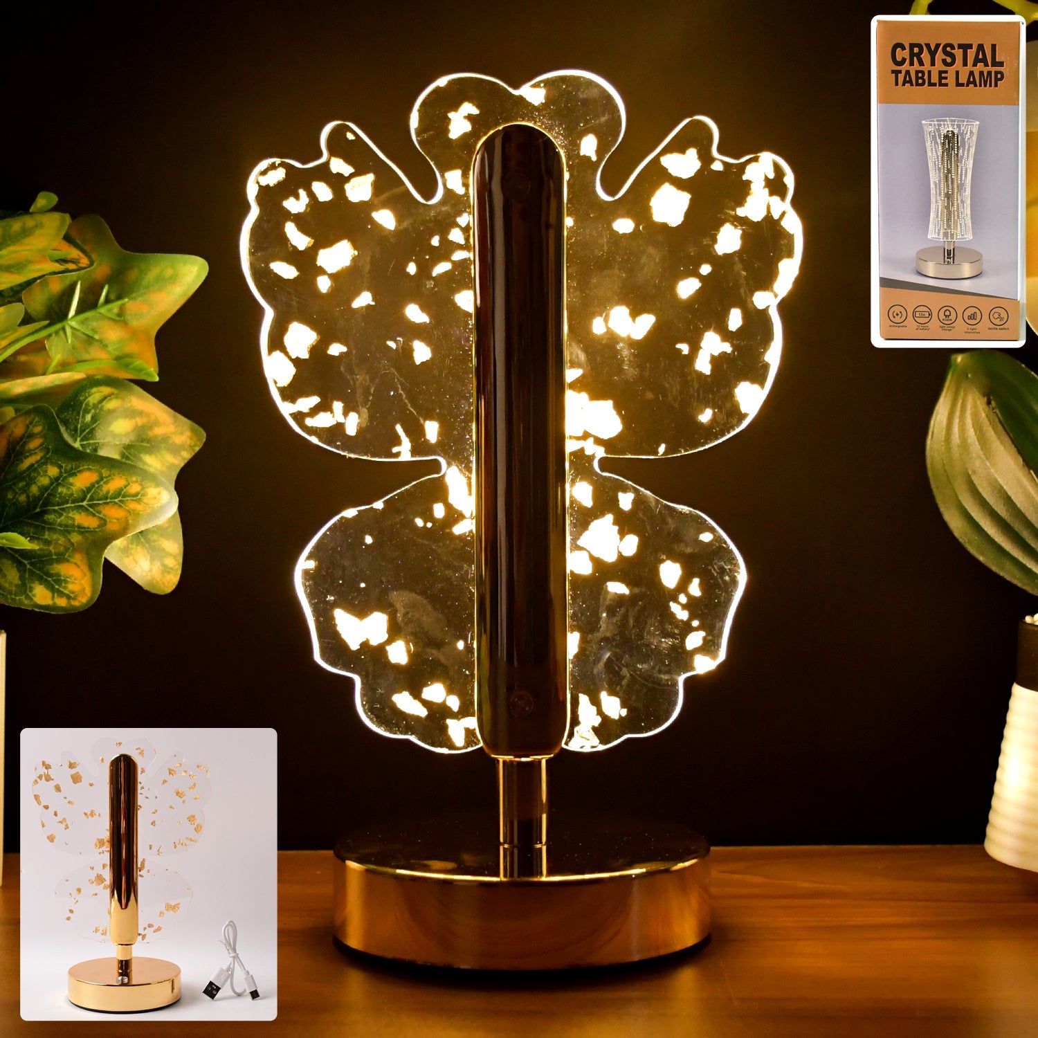 Luxury Golden Crystal LED Table Lamp (1 Pc) Luxury Golden Crystal LED Table Lamp (1 Pc)